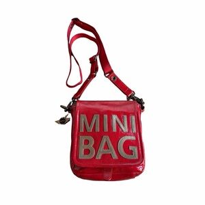 MINI COOPER Red Patent Leather Crossbody Bag